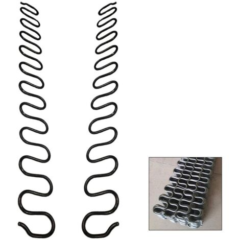 Lot de 2 ressorts de rechange pour canapé de 55cm avec 8 clips en forme de S, kit de réparation de ressorts de canapé de 4,0 mm de diamètre pour siège de meubles, décoration d'intérieur (1/5)