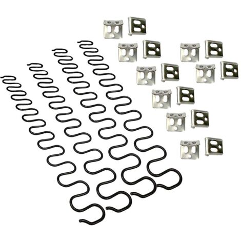 S-giant Ressorts de rechange pour canapé 4 pièces 65 cm avec 16 clips en S, 4,0 fils de diamètre Kit de réparation de ressorts de canapé pour siège de décoration intérieure de meubles (1/5)