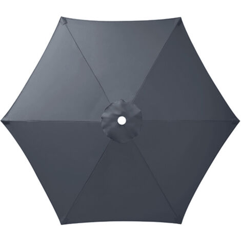 Toile de Remplacement pour Parasol 6 Branches, Parasol de Jardin Anti-UV et Imperméable, Remplacement de Toile de Parasol( Gris,270CM)
