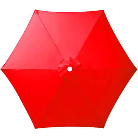 Toile de Remplacement pour Parasol 6 Branches, Parasol de Jardin Anti-UV et Imperméable, Remplacement de Toile de Parasol(Rouge foncé,250CM)