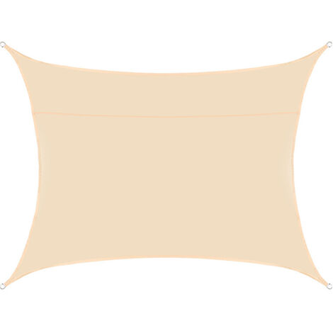 Voile d'ombrage rectangulaire imperméable, 98% UV imperméable, extérieur cour patio jardin parking(Beige jaune,3X5M) (1/4)