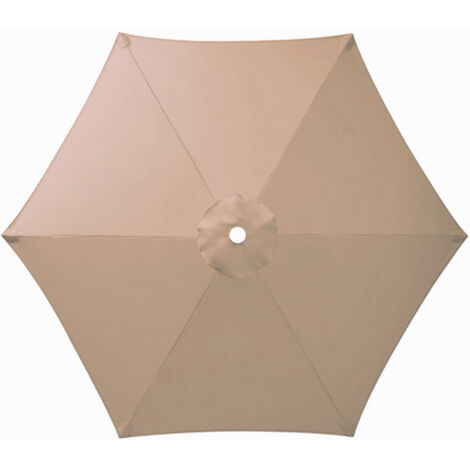 Toile de Remplacement pour Parasol 6 Branches, Parasol de Jardin Anti-UV et Imperméable, Remplacement de Toile de Parasol( Champagne,300CM)