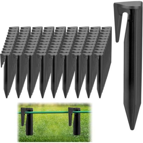 Lot de 50 Piquets De Fixation Pour Câbles Périphériques, Piquet Fil Robot Tondeuse, Accessoires Pour Tondeuses à Gazon Robot, Crochet Pour Robot Tondeuse, Câble De Délimitation… (1/5)