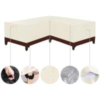 Housse Salon de Jardin Angle Exterieur, Housses de Meubles en Forme de L, Housse de Protection pour Meubles de Jardin, Housse de Canapé de Jardin Imperméable(Beige + Marron,320X320X80cm)