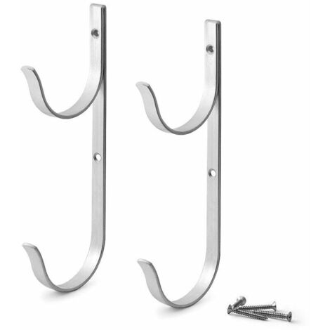 Lot de 2 crochets pour serviettes de salle de bain, cintre rond en acier inoxydable, support mural décoratif contemporain pour vêtements de cuisine et toilettes (noir mat) (1/5)