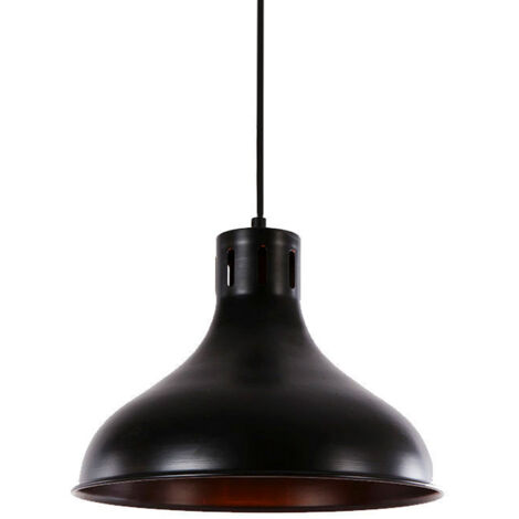 LAMPARA DE TECHO METALICA VINTAGE E27 60W COLOR NEGRO Ø30x25cm EDM (1/2)
