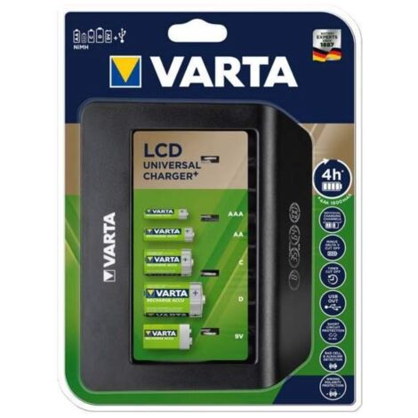 Cargador de Pilas Varta LCD Universal Charger+ Tipo C Tipo D 1600 mAh 100-240 V
