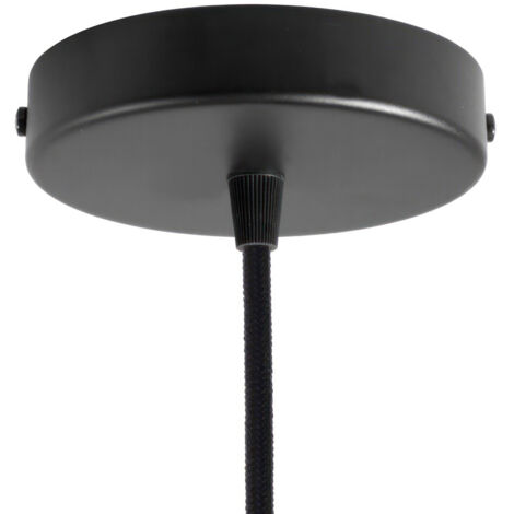 Kit florón metal ø120 x 25 mm, agujero central de 10 mm, con prensaestopa plástico, negro mate