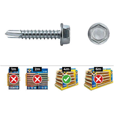 CAJA 500 unid. PUNTA BROCA HEXAGONAL DIN/REF 7504K Ø3,5x19mm ZINCADO CELO