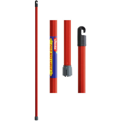 Palo para fregona con enganche monoclick rojo 140 cm