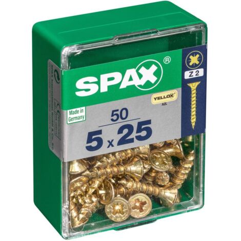 Caja de tornillos SPAX Tornillo de madera Cabeza plana (5 x 25 mm) (5,0 x 25 mm) (1/5)