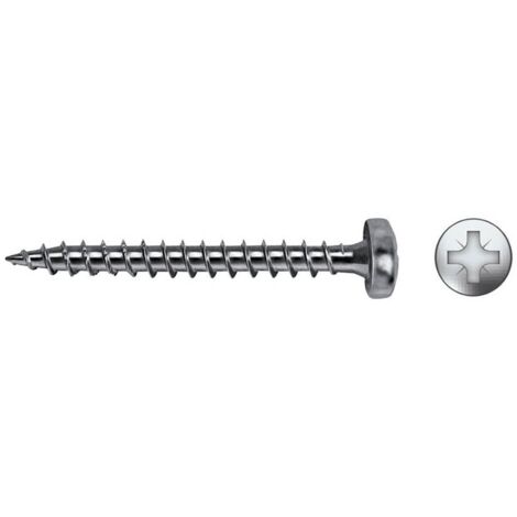 Caja 500 unid. tornillo madera velox b rosca completa alomado impronta pz2 ø4,5 x 35 mm cincado