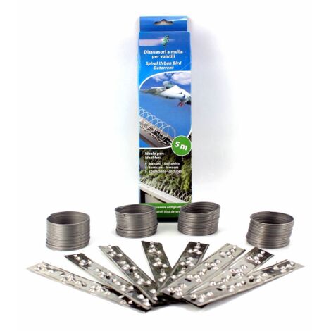 Disuasorio espiral para aves, acero inoxidable, ideal para balcones, 5 m (1/3)