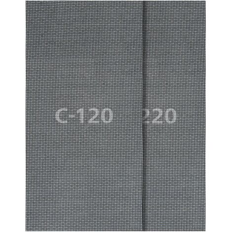 Tejidos de rejilla para lijadoras orbitales y manuales 115 x 280 mm Wolfcraft 4 grit cloths 120 y 220 (1/3)