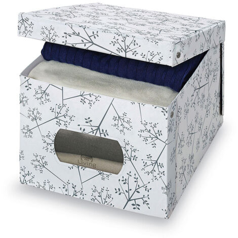 Caja Multiusos Domopak Living 916050 Blanco Blanco/Gris Cartón 42 x 50 x 31 cm (1/3)