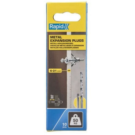 Blister 10 unidades taco de expansión metálico ø13x52 tornillo m6x63 5001553 rapid