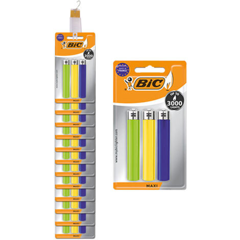 Encendedor maxi j26 colores surtidos blíster 3 uds en tira de 12 uds (1/2)