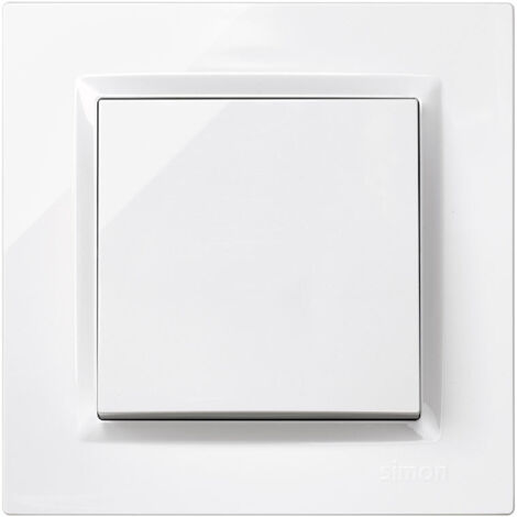 Simon – Conmutador blanco con marco – Interruptor de luz para instalación en pared – Compatible con sistemas eléctricos estándar – Uso en interiores (1/5)