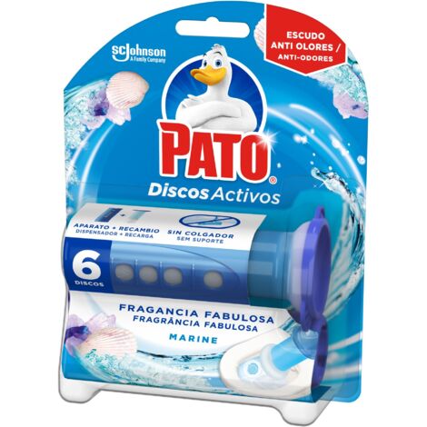 PATO WC DISCOS ACTIVOS aparato + 6 recambios frescor marino 7 u (1/5)
