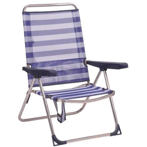 Silla Plegable Alco Marinero Azul marino Blanco Aluminio