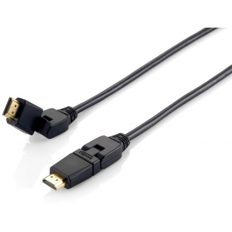 CABLE HDMI EQUIP HDMI 1.4 HIGH SPEED CON ETHERNET 2M CONECTORES PIVOTANTES 180º 119362 (1/2)
