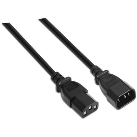 Cable Alargador de Alimentación CPU Aisens A132-0171/ IEC C13 Hembra - IEC C14 Macho/ 1.5m/ Negro (1/3)