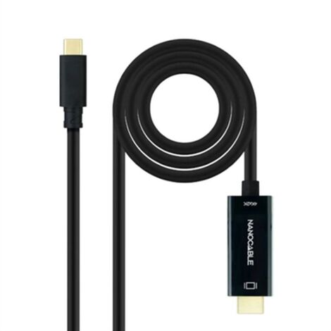 Cable USB-C a HDMI NANOCABLE 10.15.5132 Negro 1,8 m 4K Ultra HD (1/3)
