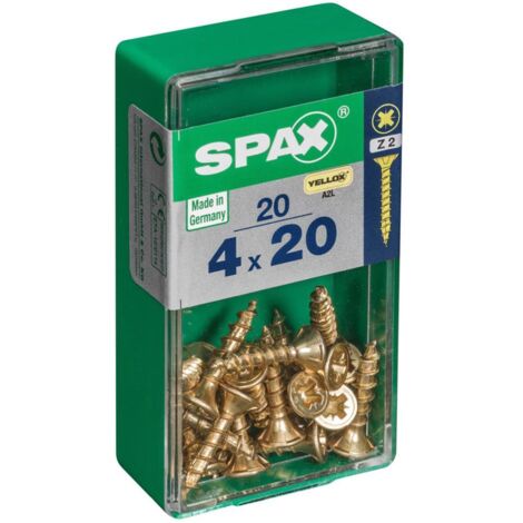 Caja 20 unid. tornillo madera cabeza plana yellox 4,0x20mm spax (1/5)