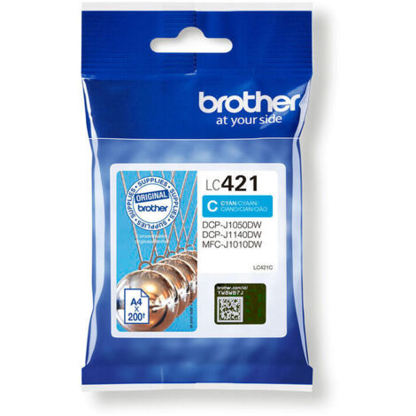 Cartucho de Tinta Original Brother LC-421C Azul Cian (1/4)