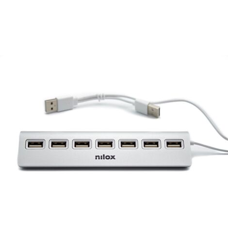 Hub USB Nilox NXHU7ALU2 Gris (1/5)