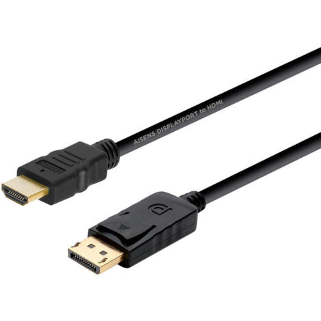 Cable Displayport Aisens A125-0364/ Displayport Macho - HDMI Macho/ 2m/ Negro (1/2)