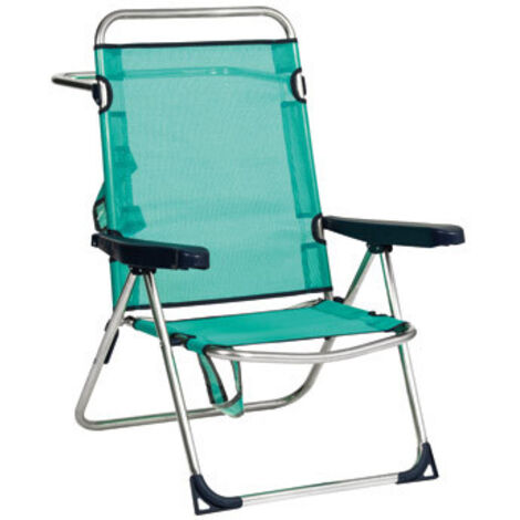 SILLA PLAYA CON ASA MULTIPOSICION PATA TRASERA PLEGABLE ALUMINIO FIBRELINE AZUL - 671ALF-0030