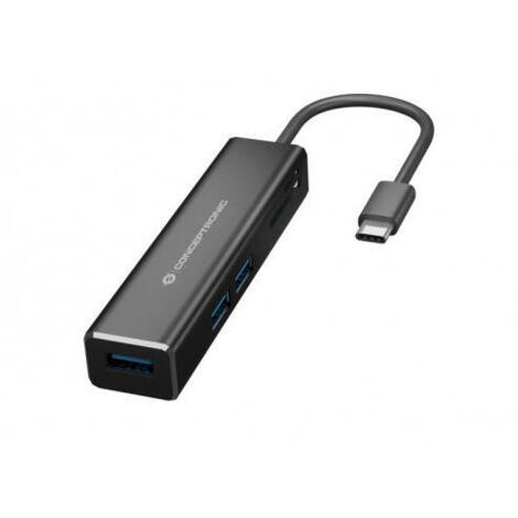 HUB 3.1 USB-C CONCEPTRONIC DONN08 3 PUERTOS USB 3.0 Y LECTOR TARJETAS SD / MICROSD (1/4)