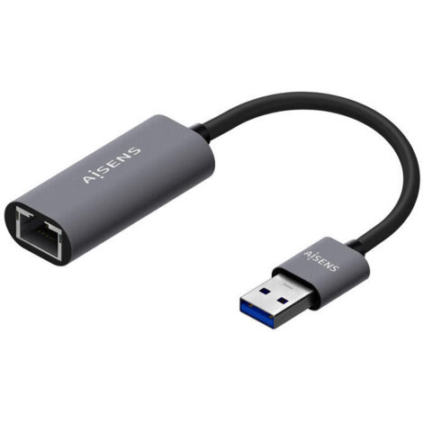 Adaptador USB 3.0 Aisens A106-0708/ USB Macho - RJ45 Hembra/ 15cm/ Gris (1/4)