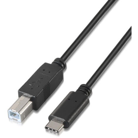 CABLE USB 2.0 AISENS USB TIPO-C MACHO A USB TIPO-B MACHO IMPRESORA 1M NEGRO A107-0053 (1/2)