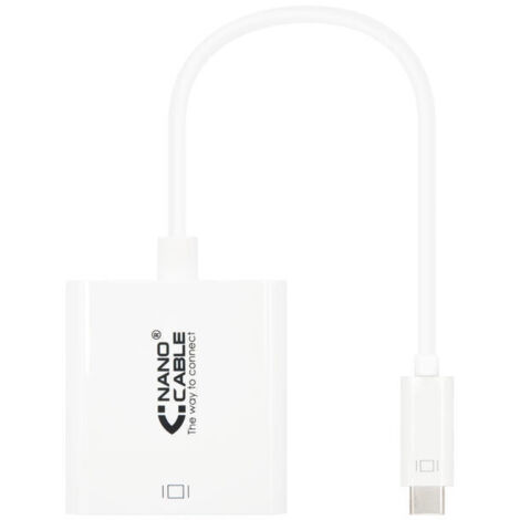 Conversor Nanocable 10.16.4103/ USB Tipo-C Macho - DVI-D (24+1) Hembra/ 15cm/ Blanco (1/2)