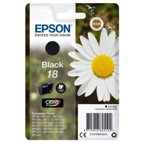 Cartucho tinta epson t180140 negro xp - 102 (1/2)