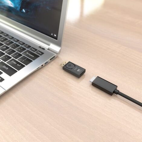 AISENS - CONVERSOR DISPLAYPORT A HDMI 4K@60HZ, DP/M-HDMI/H, NEGRO (1/2)