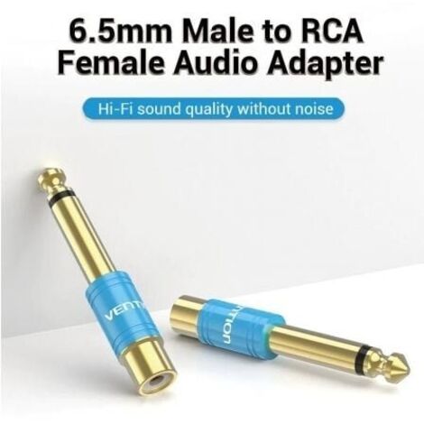 Adaptador Jack Vention VDD-C03/ RCA Hembra - Jack 6.5 Macho/ Azul (1/2)