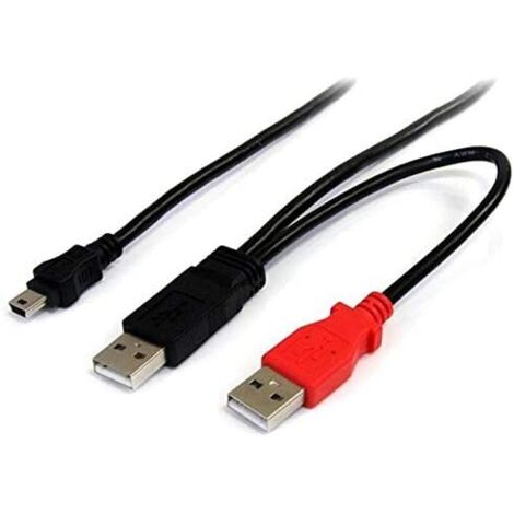 Cable USB 2.0 A a Mini USB B Startech USB2HABMY6           Rojo Negro (1/4)
