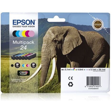 Cartucho de Tinta Original Epson Multipack 24 Amarillo Negro Cian Magenta (1/5)