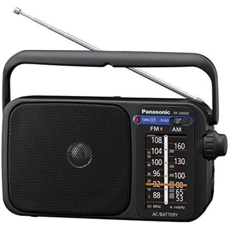 radio portátil analógica negra - rf2400degk - panasonic -