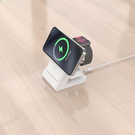 AISENS - CARGADOR INALAMBRICO USB-C 4 EN 1 DE 15W PARA MOVIL, APPLE WATCH, AURICULARES CON ESTUCHE DE CARGA, BLANCO (1/2)