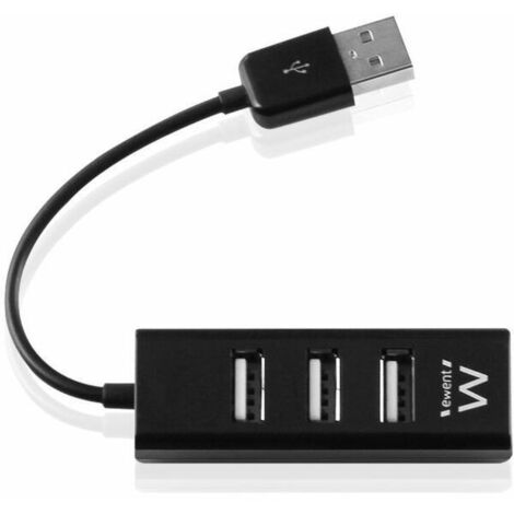 HUB EWENT USB 2.0 HIGH SPEED USB-A 4 PUERTOS NEGRO (1/4)