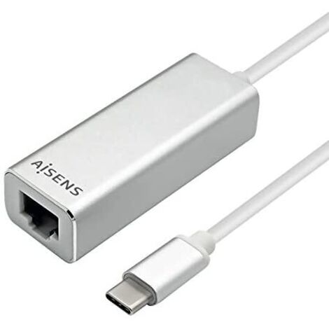 Adaptador USB Tipo-C - RJ45 Aisens A109-0341/ 1000Mbps/ USB Tipo-C Macho - RJ45 Hembra (1/3)