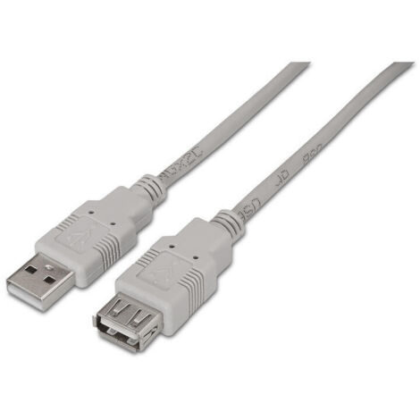 Cable Alargador USB 2.0 Aisens A101-0012/ USB Macho - USB Hembra/ Hasta 2.5W/ 60Mbps/ 1m/ Beige (1/2)