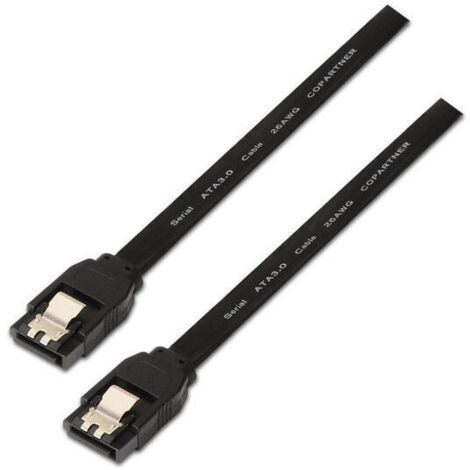 Cable SATA III Aisens A130-0157/ SATA Hembra - SATA Hembra/ Hasta 0.1W/ 768Mbps/ 50cm/ Negro (1/2)