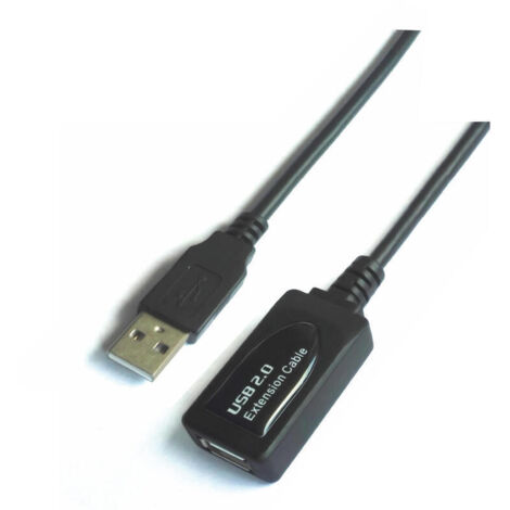 Cable Alargador USB 2.0 Aisens A101-0018/ USB Macho - USB Hembra/ 5m/ Negro (1/2)