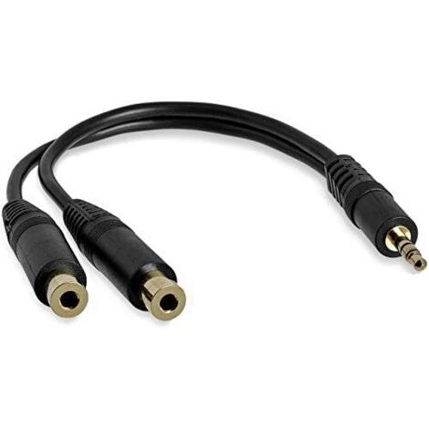 Cable Audio Jack (3,5 mm) Divisor Startech MUY1MFF              Negro 0,15 m (1/5)