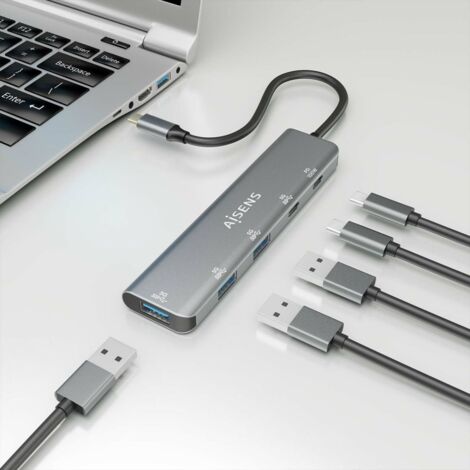 Hub USB Aisens A109-0857 Gris (1 unidad) (1/2)